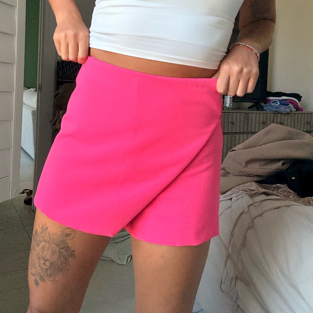 ZARA Hot Pink Wrap Skort